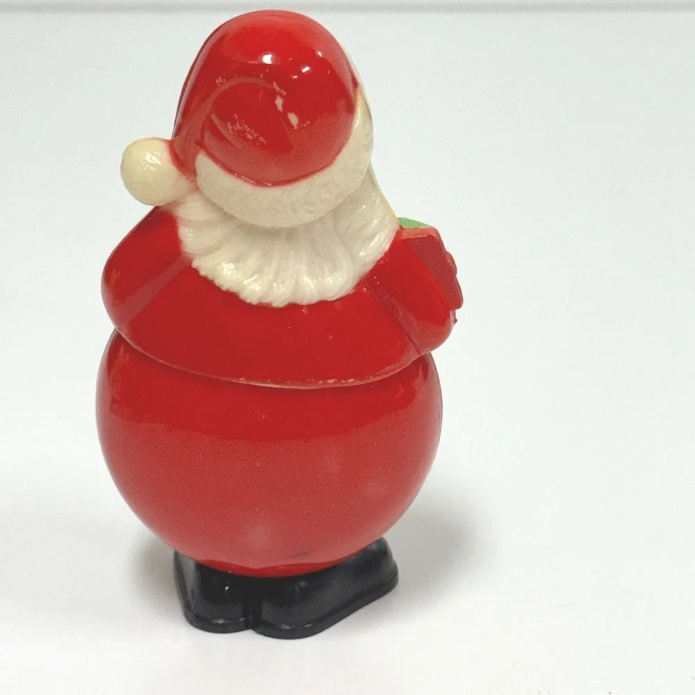 Vintage Santa Claus Snow Globe Figurine Plastic Christmas Decor Retro 5 inch